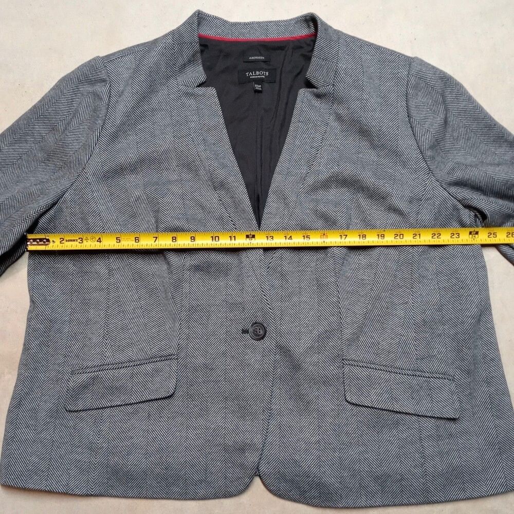 TALBOTS Aberdeen Herringbone Blazer Jacket Womens Plus Size 22W Petite - Picture 8 of 10
